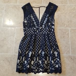 Free People Deep V-Neck Mini Dress
